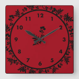 Rosey Vin Fyrkantig Klocka