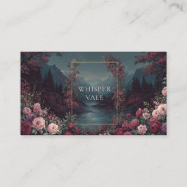 Rosfloral och landskapet över Twilight Forest-berg Visitkort