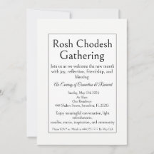 Rosh Chodesh-sammanträdesinbjudan, enkel modern