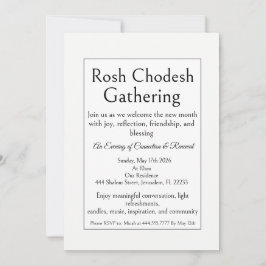 Rosh Chodesh-sammanträdesinbjudan, enkel modern Inbjudningar