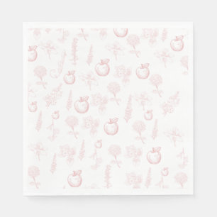 Rosh Hashana Apple Rosa Toile Disposable Napkin Pappersservett