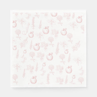 Rosh Hashana Apple Rosa Toile Disposable Napkin Pappersservett