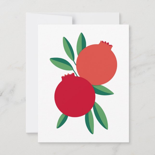 Rosh Hashana Pomegranate Greeting Card (Flat) (Framsida)
