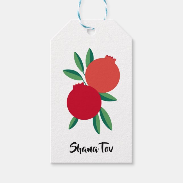 Rosh Hashana Pomegranate Greeting Card (Flat) Presentetikett (Framsidan)