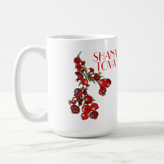 Rosh Hashana Pomegranates Latte Mugg (Vänster)