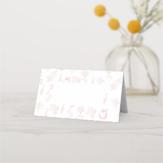 Rosh Hashana Rosa Toile Apple Place Card Placeringskort
