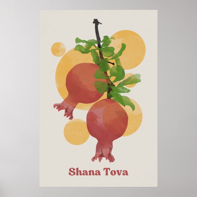 Rosh Hashana Shana Tova Jewish nyår Poster (Framsidan)