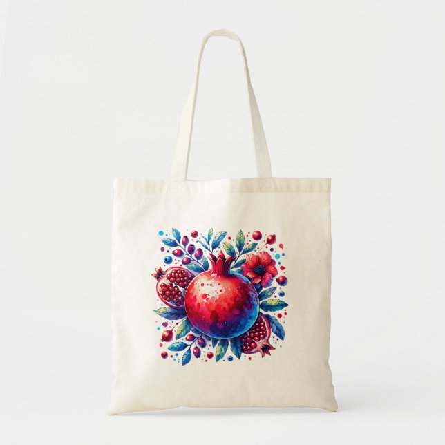 Rosh Hashana Vatten färg Pomegranat Tygkasse (Framsidan)