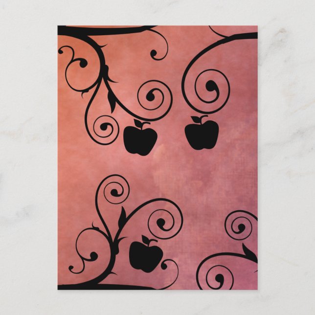 Rosh Hashanah Äppelk Silhuett Helg Vykort (Framsida)