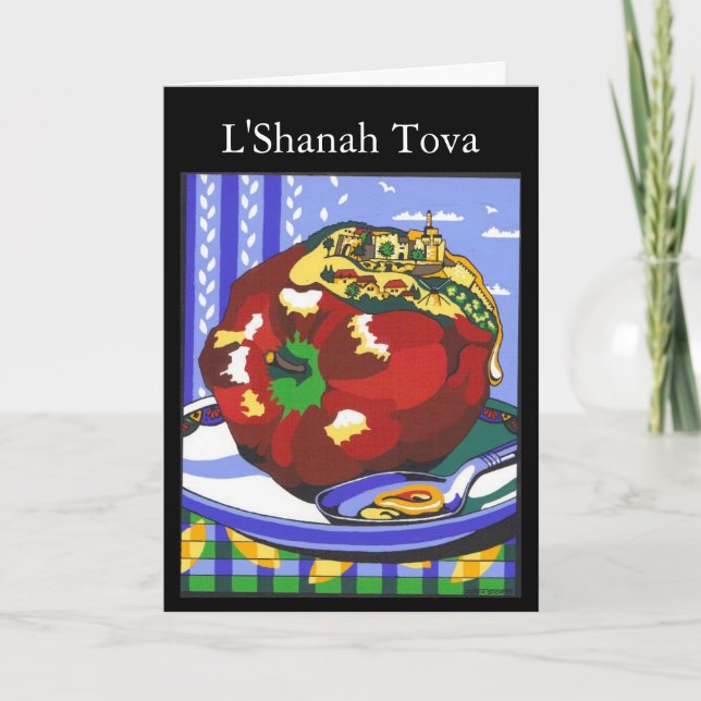Rosh Hashanah Apple, L'Shanah Tova Helgkort (Framsida)