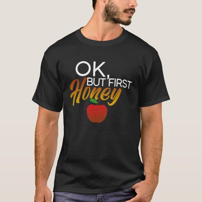 Rosh Hashanah-äpple och honung Lycklig Rosh Hashan T Shirt (Framsida)