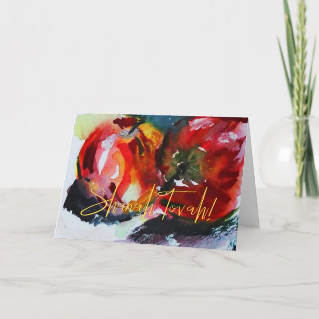 Rosh Hashanah Apple Painting Helgkort (Framsida)