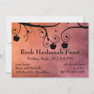 Rosh Hashanah Apple Silhouette Inbjudningar