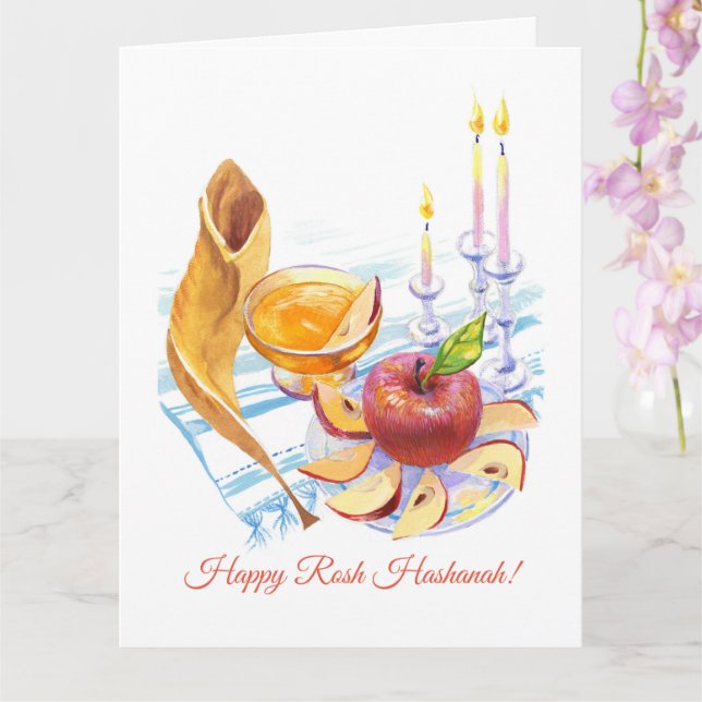 Rosh Hashanah år konstnärlig Kort (Orkide)