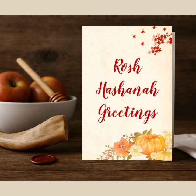 Rosh Hashanah Autumn Flowers Helgkort (Skapare uppladdad)
