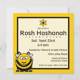 Rosh Hashanah Bee Star of David Inbjudningar