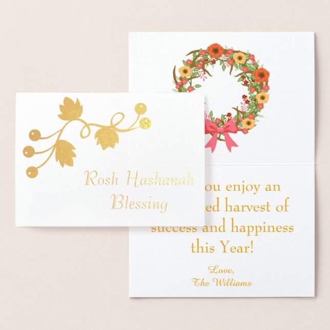 Rosh Hashanah Blessing Folierat Kort (Display)