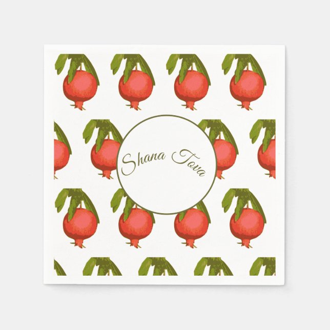 Rosh Hashanah Feast New Year Sweet Pomegranate Pappersservett (Framsidan)