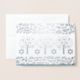 Rosh Hashanah-fest verkliga folie-inbjudningar Folierat Kort