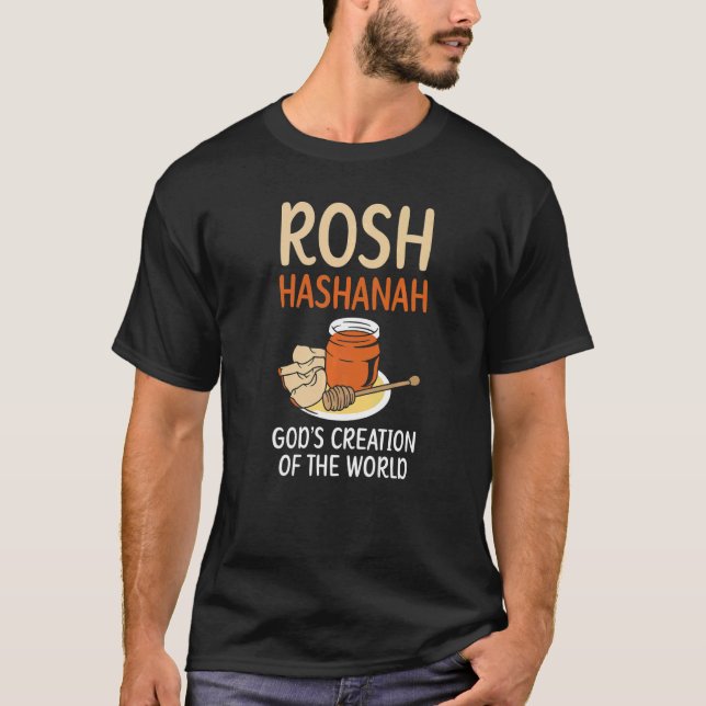 Rosh Hashanah God's Creation of the World Jewish N T Shirt (Framsida)