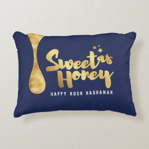 Rosh Hashanah Hälsning Sweet as Honung Pillow Prydnadskudde