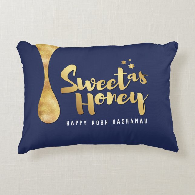 Rosh Hashanah Hälsning Sweet as Honung Pillow Prydnadskudde (Framsidan)