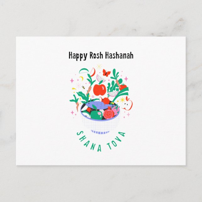 Rosh Hashanah Helg Vykort (Framsida)