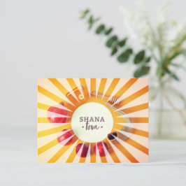 Rosh hashanah helgdag judisk nytt år underbar vykort