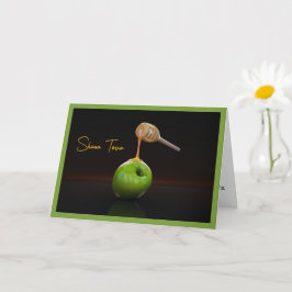 Rosh Hashanah Honung Apple Bevackra Hälsning Kort