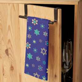 Rosh Hashanah Jewish Helgdagars Star of David Blue Kökshandduk