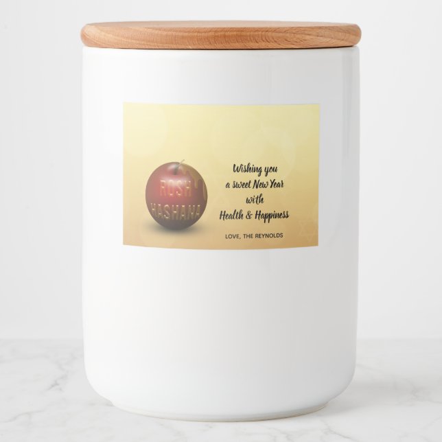 Rosh Hashanah Jewish New Year - Food Label Mat Etiketter (Framsida)
