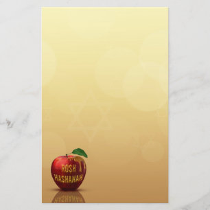 Rosh Hashanah Jewish New Year Honung Apple Brevpapper