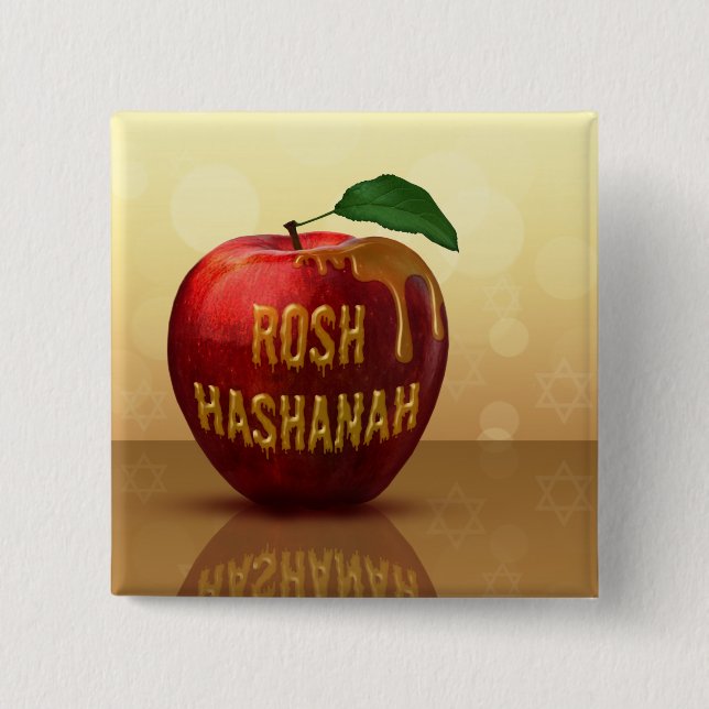 Rosh Hashanah Jewish New Year Honung Apple Knapp (Framsida)