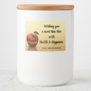 Rosh Hashanah Jewish New Year Honung Apple Mat Etiketter