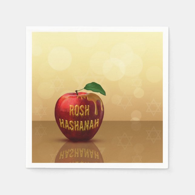 Rosh Hashanah Jewish New Year Honung Apple Pappersservett (Framsidan)