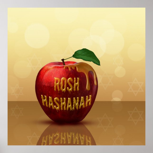 Rosh Hashanah Jewish New Year Honung Apple Poster (Framsidan)