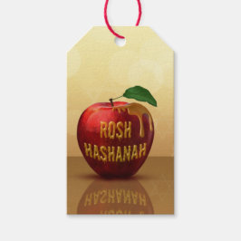 Rosh Hashanah Jewish New Year Honung Apple Presentetikett