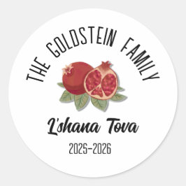 Rosh Hashanah Jewish New Year Personlig Namn Ho Runt Klistermärke