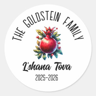 Rosh Hashanah Jewish New Year Personlig Namn Ho Runt Klistermärke