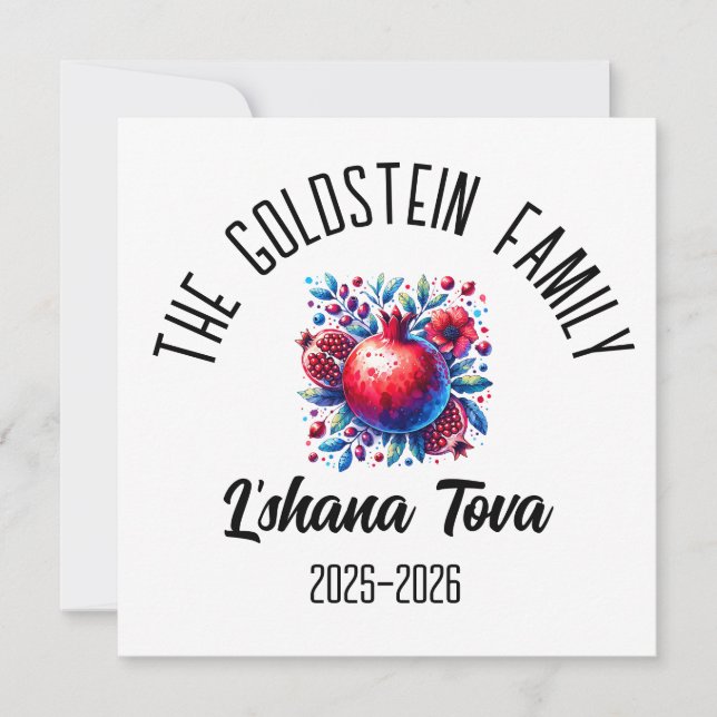 Rosh Hashanah Jewish New Year Personlig Namn Julkort (Framsida)