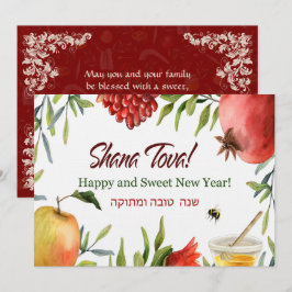 Rosh Hashanah Jewish Sweet New Year Greeting Card Anteckningskort