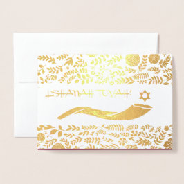 Rosh Hashanah | Judiska nyår Folierat Kort