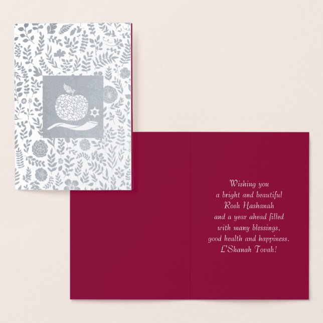 Rosh Hashanah | Judiska nyårskärlet Folierat Kort (Display)