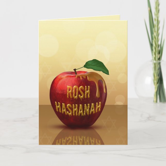 Rosh Hashanah judiskt nyår honung äpple Helgkort (Framsida)