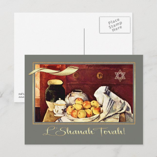 Rosh Hashanah | Judiskt nyår Postkort med finkonst Helg Vykort (Fram/baksida)