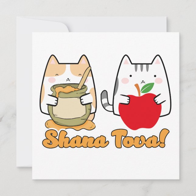Rosh Hashanah kawaii Cats - nytt judiskt år (Framsida)