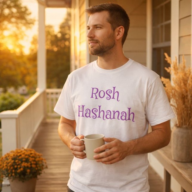 Rosh Hashanah Lila and White T Shirt (Skapare uppladdad)