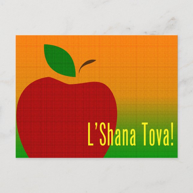 rosh hashanah l'shana tova äpple helg vykort (Framsida)