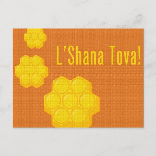 rosh hashanah l'shana tova honeycombs helg vykort (Framsida)