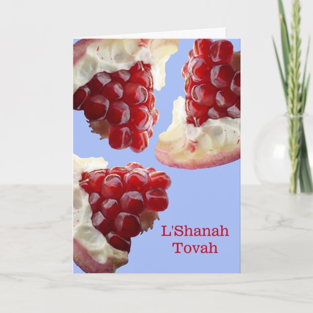 Rosh Hashanah L'Shanah Tovah Granatäpplenbitar Helgkort (Framsida)